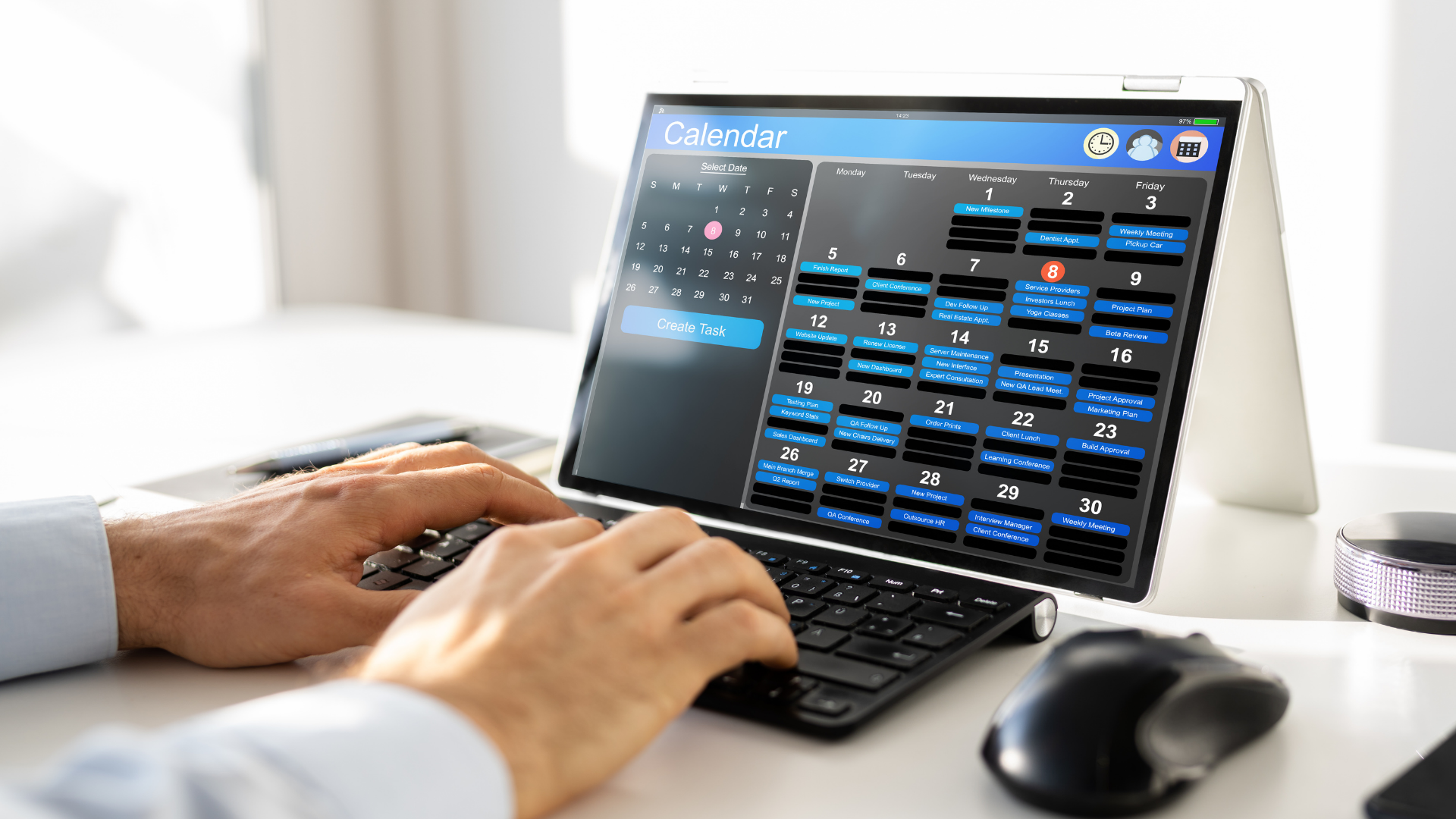 Laptop with a fully booked out calendar | Web Design & SEO Maryland