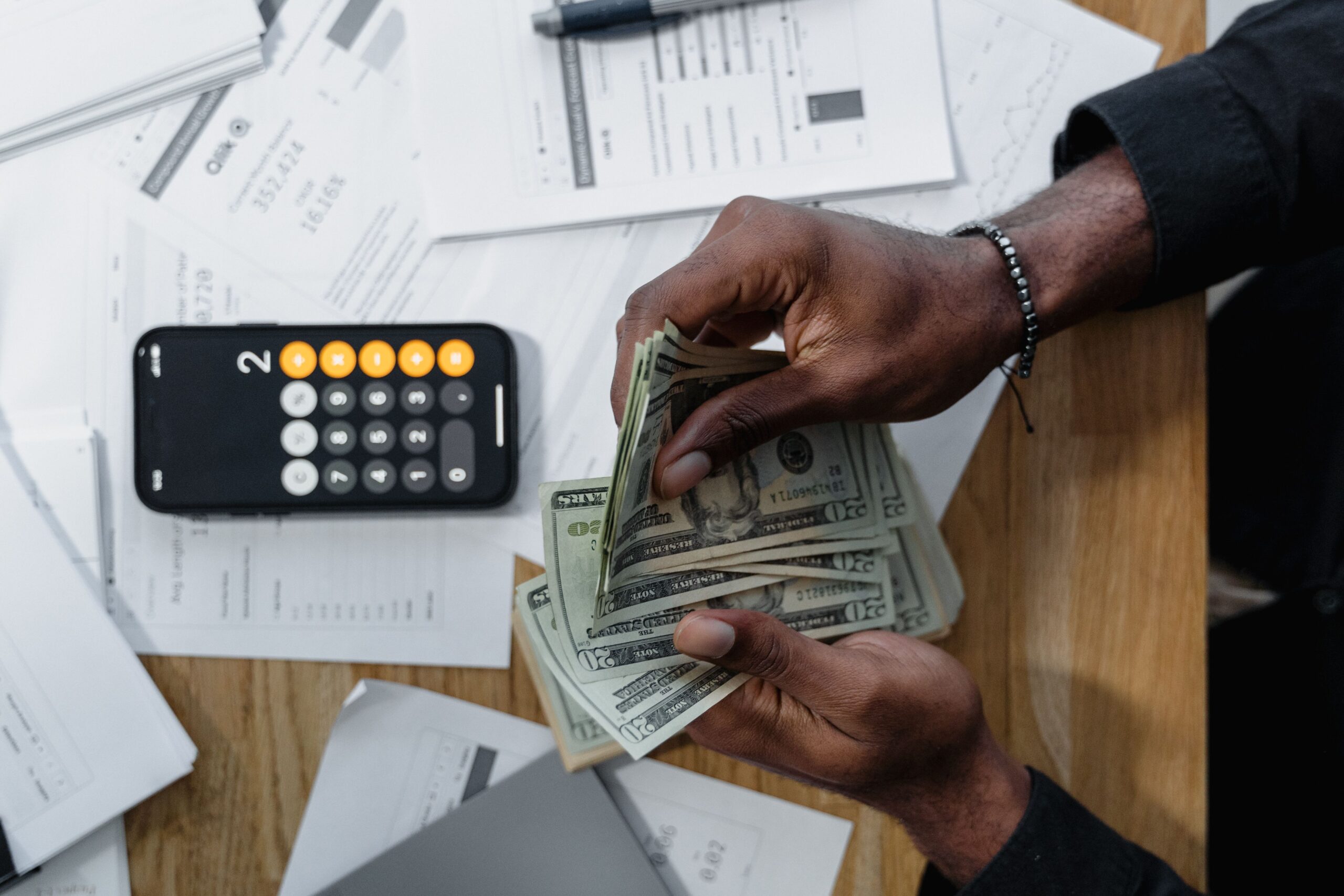 accountant counting money